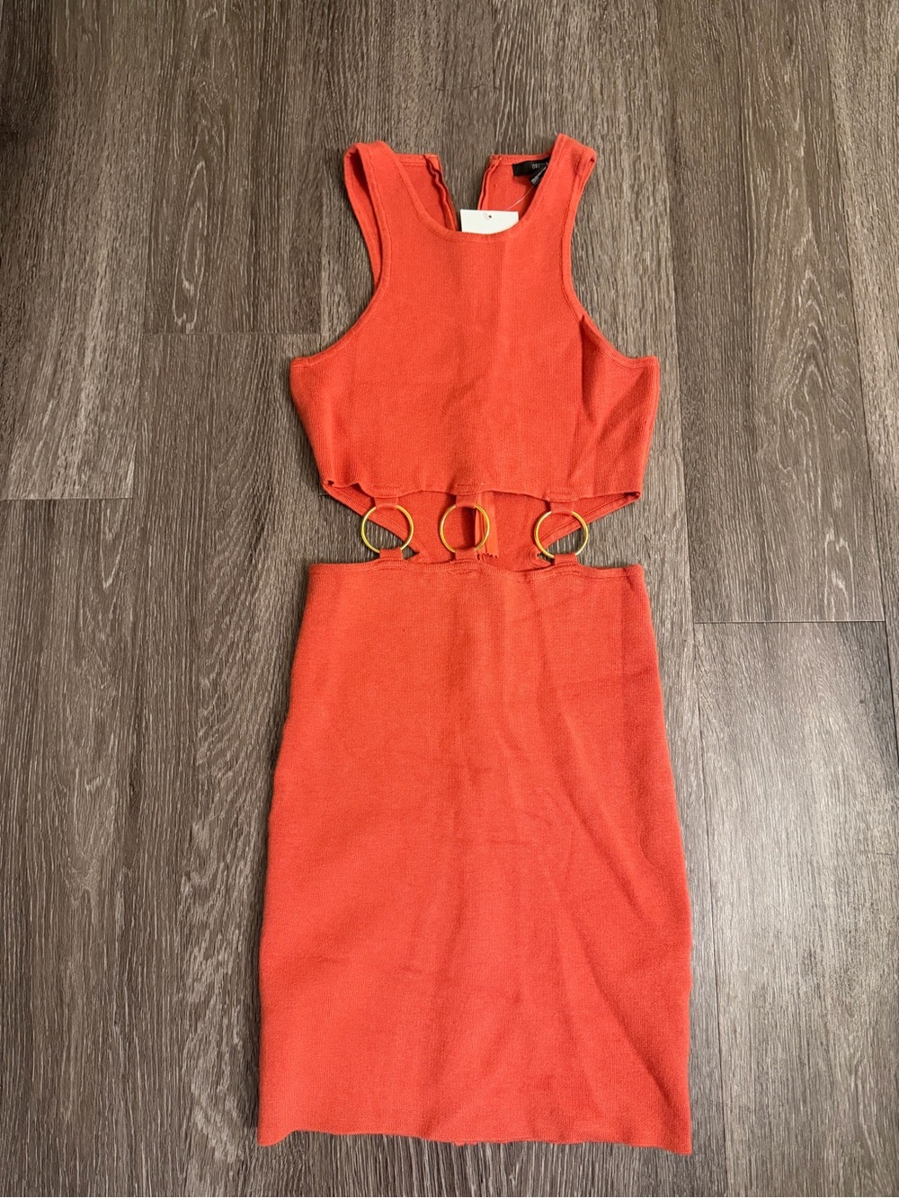 Women’s Cutout Midi Dress with Ring Detail - Orange forever 21